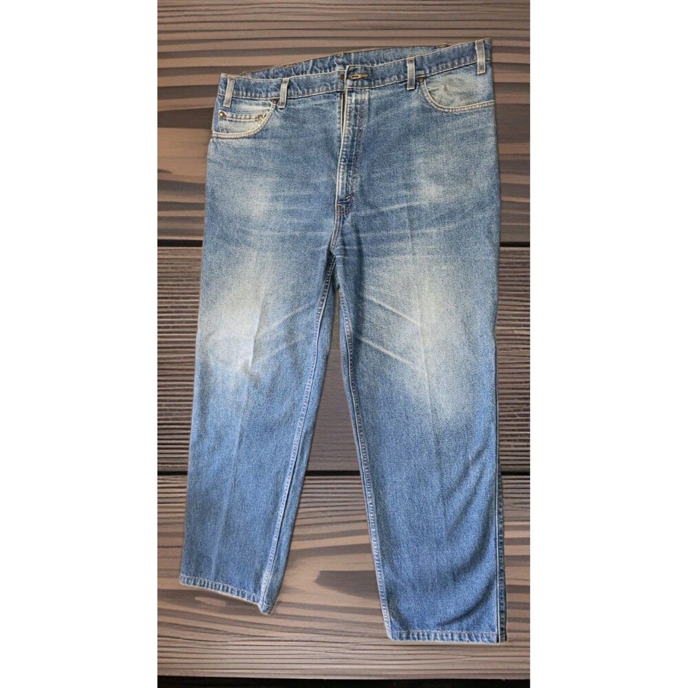 VTG 90s Levis 540 Relaxed Fit Jeans Men 42x32 Medium Wash Distressed Jan 1999